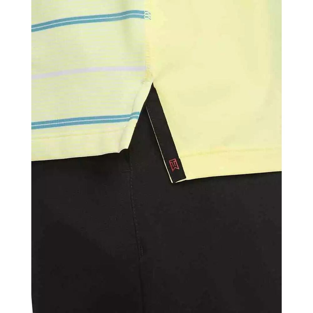 2023 Tiger Woods Striped Golf Polo Shirt Yellow Size Small NWT DR5318-821 $90 - Picture 4 of 5